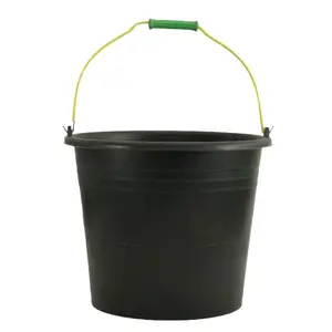 Ember Cor 22 Hitam Tebal Anti Pecah 22 LITER / Ember Timba Cor 22 Hitam Dengan Tentengan Gagang Awet