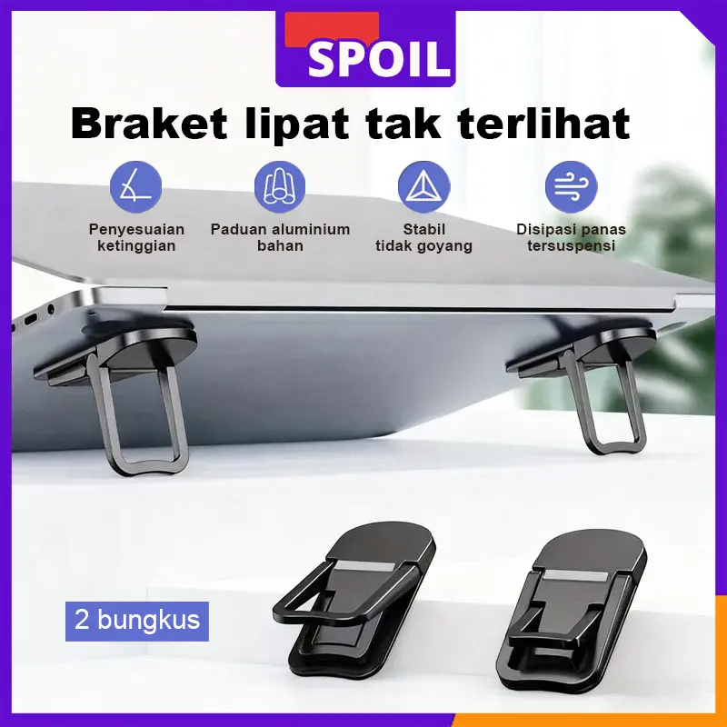 Actual COD 2pcs Stand Holder Laptop Notebook Universal Portable Bahan Bisa Dilipat Holder ipad anti panas