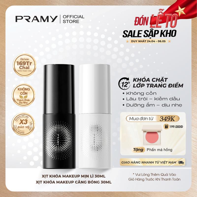 [SIZE NHỎ] PRAMY Xịt Khoá Nền Cố Định Lớp Trang Điểm Dịu Nhẹ Dưỡng Ẩm Không Bết Dính 30ml 1