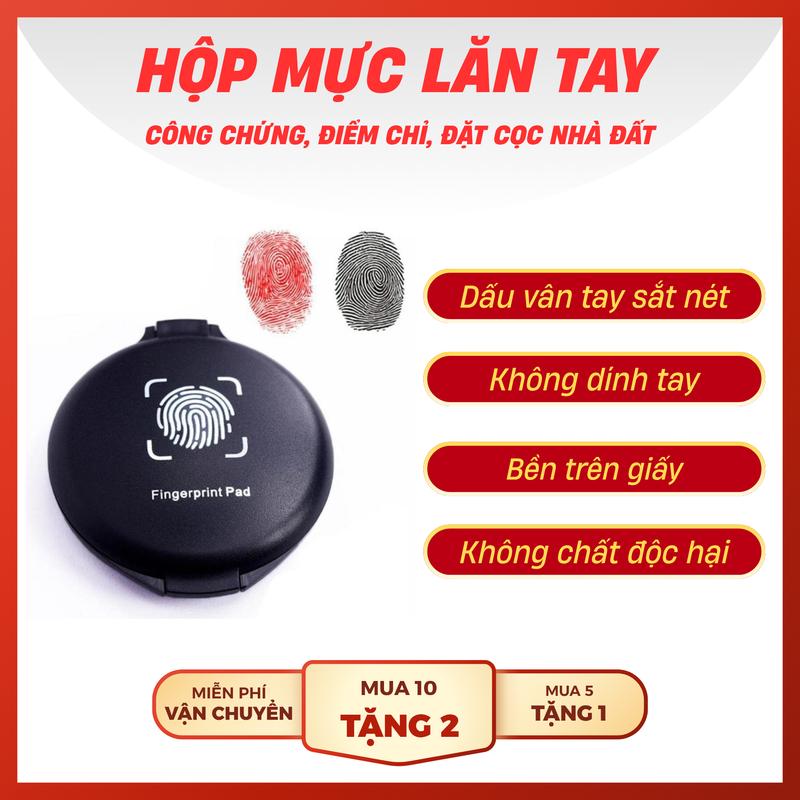 Hộp mực lăn tay công chứng, điểm chỉ, cọc nhà đất với dấu vân tay sắc nét, không làm bẩn tay khi sử dụng, bền trên giấy, không chứa các chất độc hại, nhỏ gọn tiện lợi