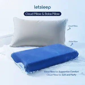Letsleep Cloud Boba Pillow – Bantal Tidur Empuk & Fluffy Anti Kempes | Memory Foam Pillow Ergonomis | Bantal Lembut Premium Quality untuk DeepSleep