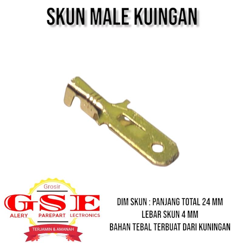 skun male 100 pcs/cowo gepeng kuningan / skun kabel cowo gepeng 0