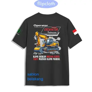 Kaos Gambar Excavator Operator Muda - Baju Gambar Alat Berat Operator Muda Combed  Atasan  Cowok Nyaman