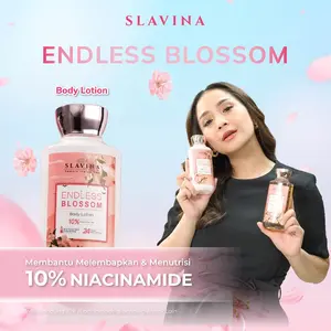 SLAVINA Body Lotion Endless Blossom by Nagita Slavina Memutihkan Kulit Dengan Niacinamide, Serum Burst & Glutathione