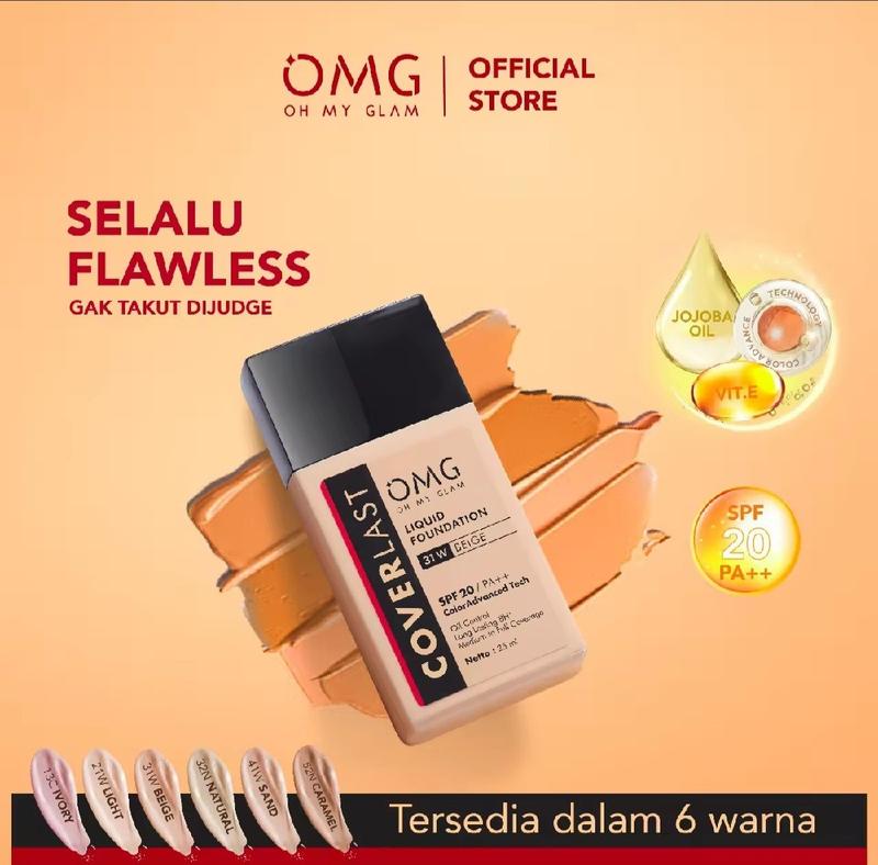 Product Introduction of OMG Coverlast Liquid foundation SPF 20 PA++ 20 ml / Alas bedak / oil control Long lasting BPOM 1