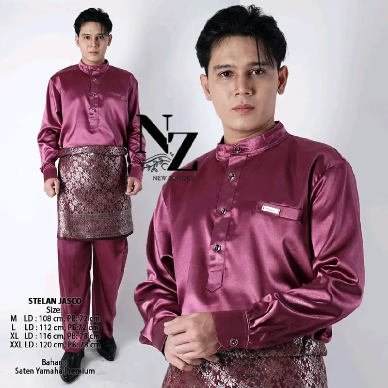 SETELAN TELUK BALANGA BAJU TANGAN MANSET DAN CELANA FREE SONGKET 5