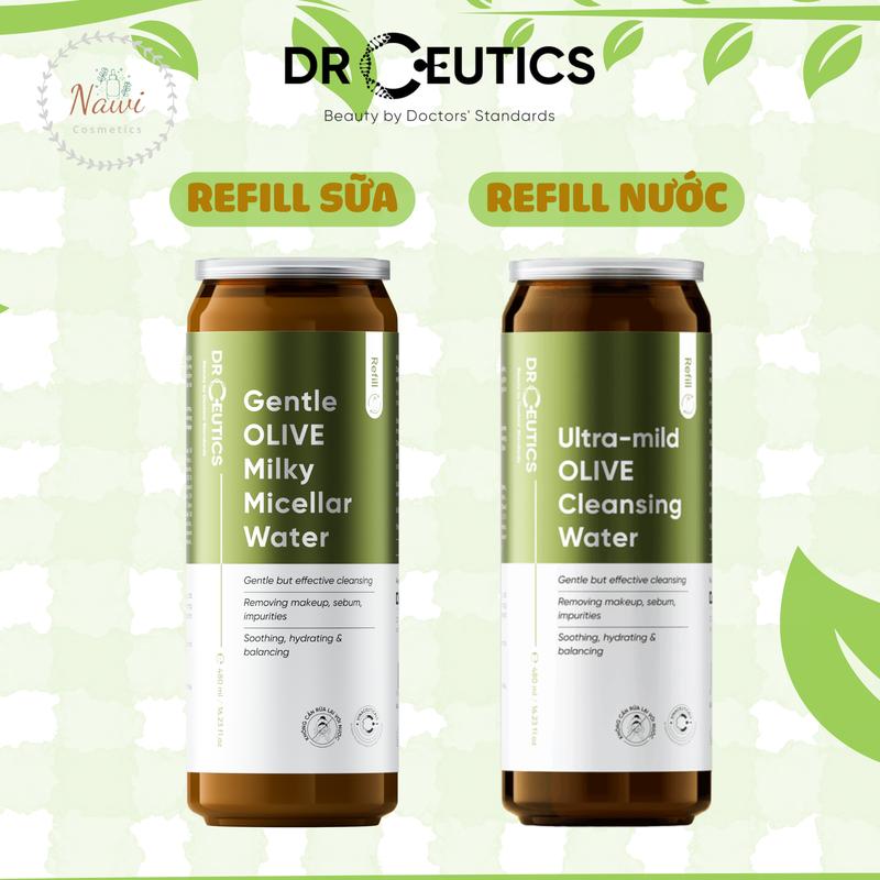PHIÊN BẢN 2025 DRCEUTICS REFILL Tẩy Trang Nước & Sữa Cho Mọi Loại Da Da Nhạy Cảm 480 và 500ml