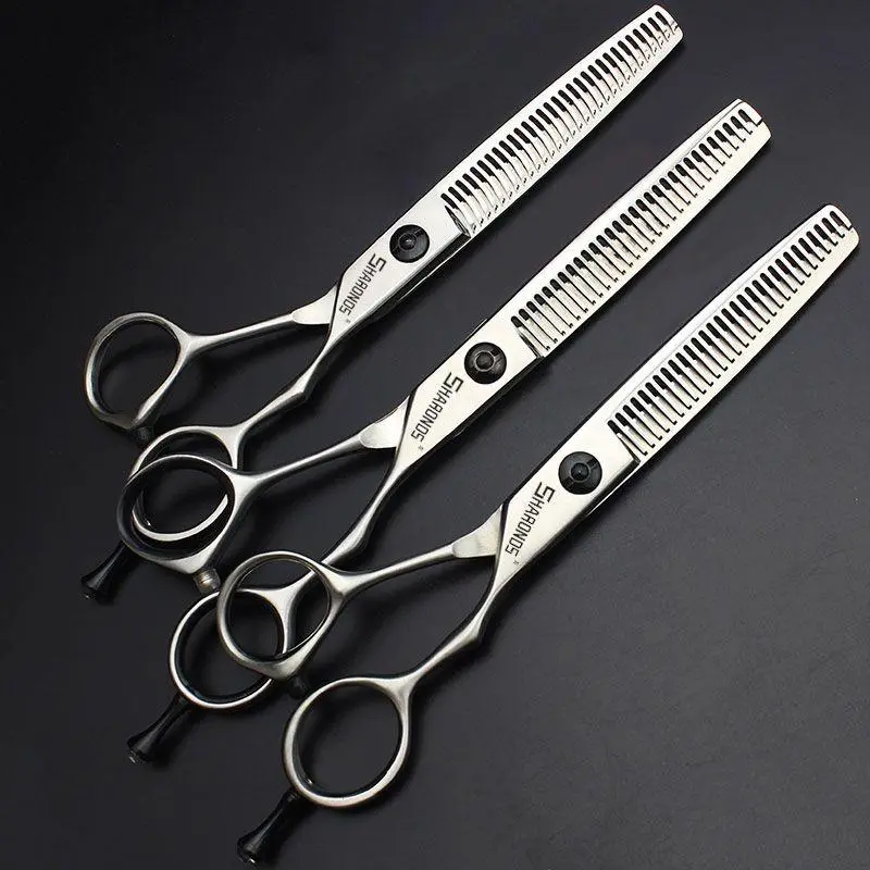 The barber scissors ，5.5 "6" 7 "frosted straight Cut Thinning scissors Authentic Hair scissors Hair scissors set designed for hairstylists to personalize