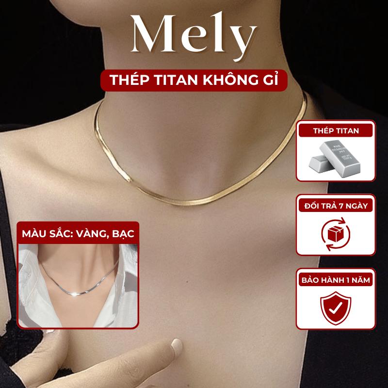   KHÔNG ĐEN GỈ  Vòng cổ Titan Unisex dây mì Trang Sức cá tính hiện đại Mely TT27 