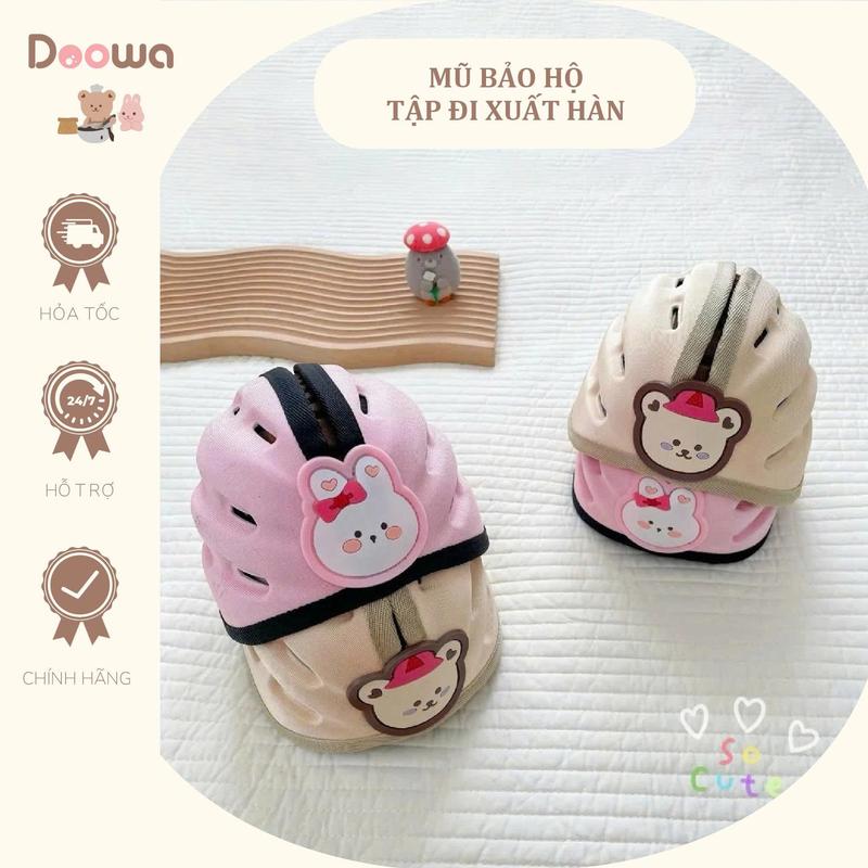  Mũ bảo hộ cho bé tập bò tập đi hàng xuất Hàn họa tiết xinh xắn Nón cho bé 
