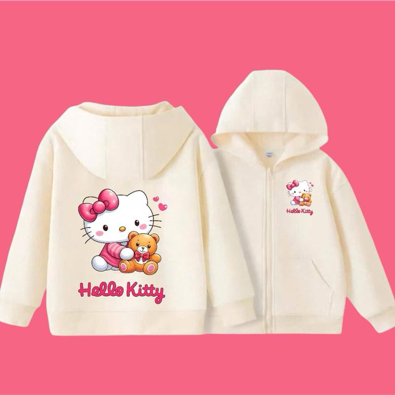  Hello Kitty Áo khoác bé gái nỉ hoodie hình Hello Kitty bế bé gấu mã 21 hợp thời trang mọi lứa tuổi mềm mại thoải mái 