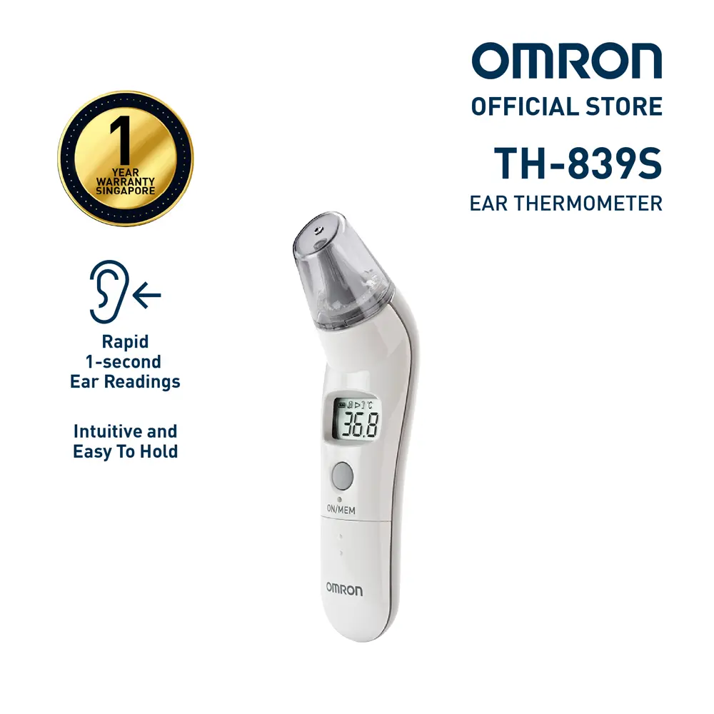 Omron TH-839S Ear Thermometer with 1 Year Warranty - Efficient and Accurate Temperature Monitoring - Healthcare
