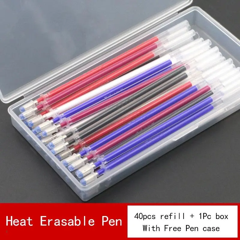 Bút Xóa Nhiệt, 40 Cái, 4 Màu, Bút Đánh Dấu Vải Biến Mất Nhiệt Độ Cao, Nạp Kèm Hộp Đựng, Phụ Kiện May Vá Thủ Công