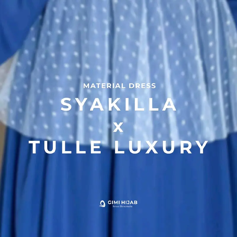 Dress Safiya dengan Bahan Syakilla dan Tulle Luxury, Tali yang Bisa Dikerut, Busui dan Wudhu Friendly - Hitam Gamis Wanita 2