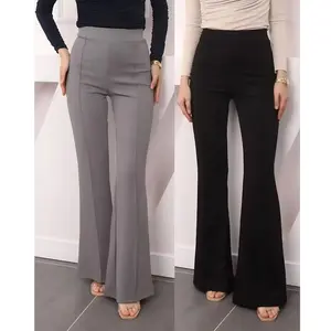 (CUTBRAY SCUBA PREMIUM) Celana Fit Flare Pants - Highwaist Flare Pants Cubit - Highwaist Kulot Cutbray Scuba Wanita Panjang