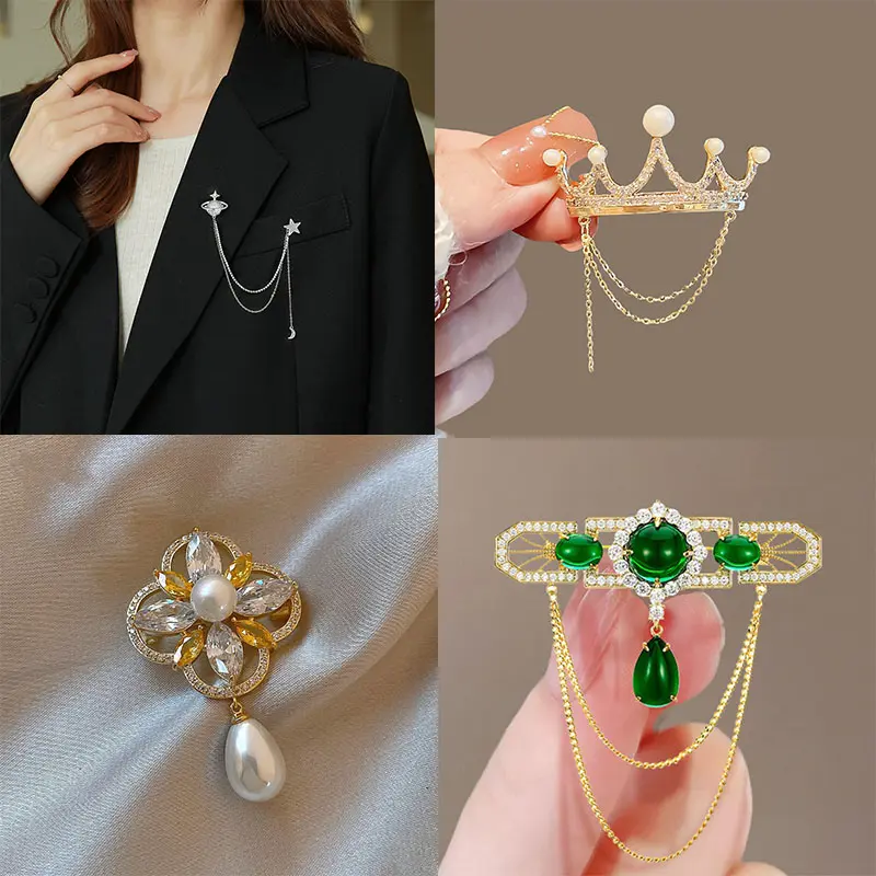Fashion Brooch for Women High-end Temperament Accessories Pin Coat Collar Pin Jewelry