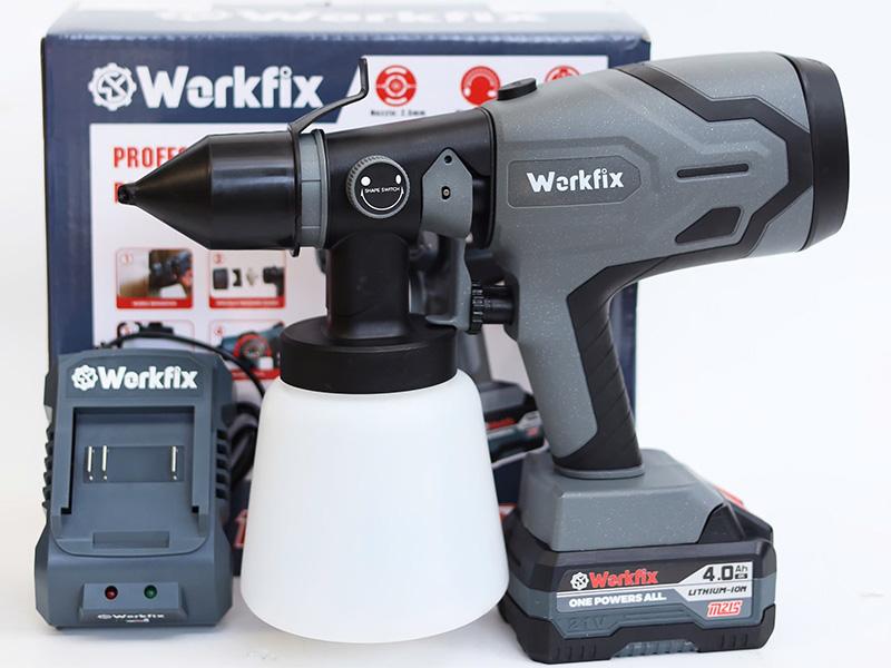  Máy Phun Sơn Workfix WF-SG800ML - 2 Kiểu Phun Linh Hoạt - Pin 10 Cell 21V 4Ah - Bảo Hành Chính Hãng 6 Tháng 
