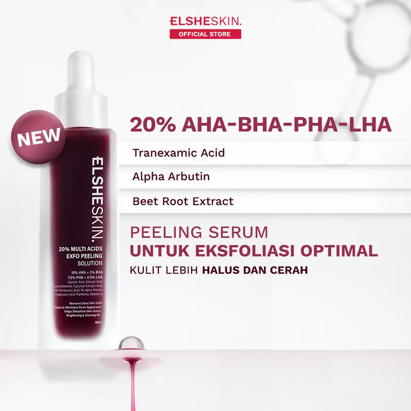 [NEW LAUNCH] Elsheskin Multi Acids Exfo Peeling Solution 35ml - Exfoliating Serum, Serum Eksfoliasi Wajah, Membantu Mengangkat Sel Kulit Mati, Brightening, Mencerahkan Kulit Kusam, Membersihkan Komedo, Pori, Menghaluskan Tekstur Kulit Essence Memutihkan 0