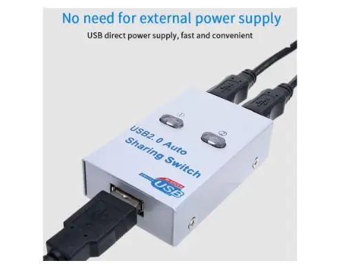 Usb A 2.0 auto sharing switch NB 2 port 480Mbps metal for printer 2UA - Usb2.0 switch otomatis automatic 4
