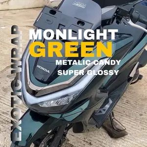 SKOTLET STIKER MOTOR HITAM LEMBAYUNG HIJAU MOONLIGHT GREEN PREMIUM SCOTLLET