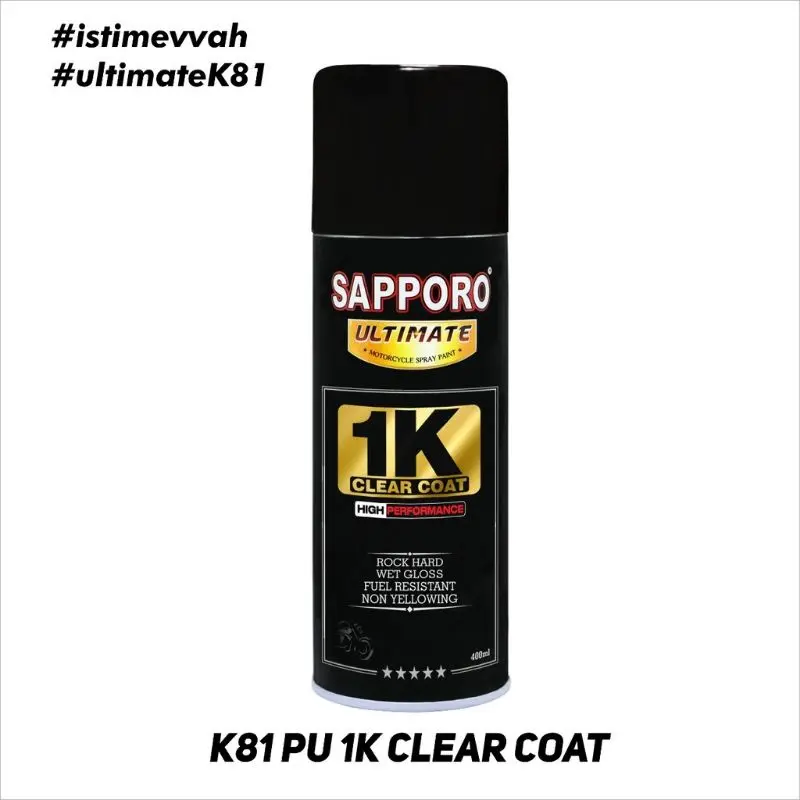 Sapporo Ultimate K81 PU 1K Clear Gloss / Clear Coat / Sapporo Spray 400 ml