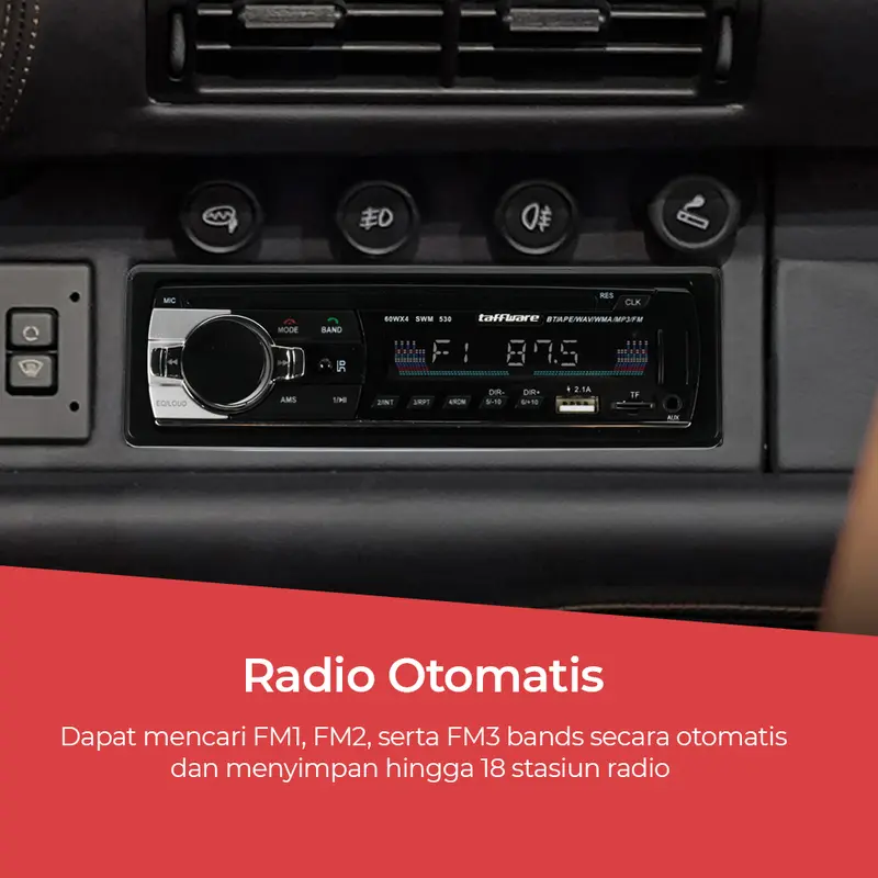 Tape Mobil Bluetooth head unit Single Din Tip mp3 Audio Multifungsi USB MP3 FM Radio AUX card reader universal mobil Car Kabel 6