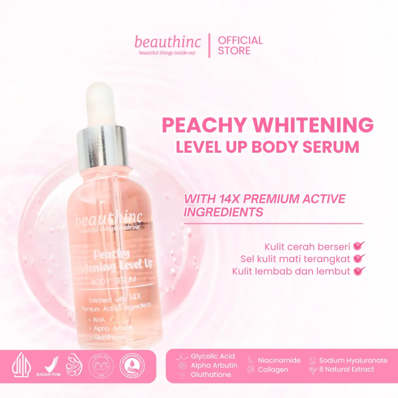 {DAPET 1 PCS} Peachy Whitening Level Up Body Serum