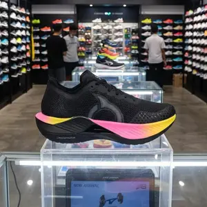 Sepatu Running Ortuseight Solar Hitam Pink Tampilan Elegan Nyaman elastis Berkualitas cocok Buat Olalahraga Jogging Size 39-40