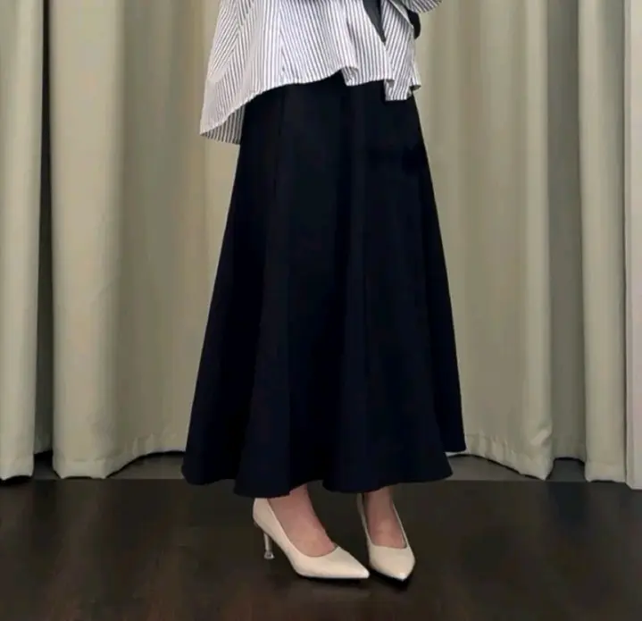 By Arrafi - Audy Skirt - Korean Loose Maxi Skirt Rok Wanita Anti Kusut - Rok Flare Wanita - Rok Basic Polos - Maxi skirt Rok Panjang Wanita 6