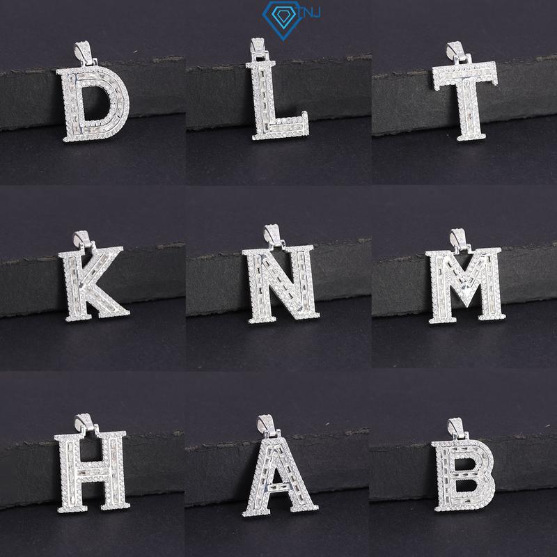 Mặt dây chuyền nam bạc chữ cái theo tên bản nhỏ MDCA0186 - Trang Sức TNJ