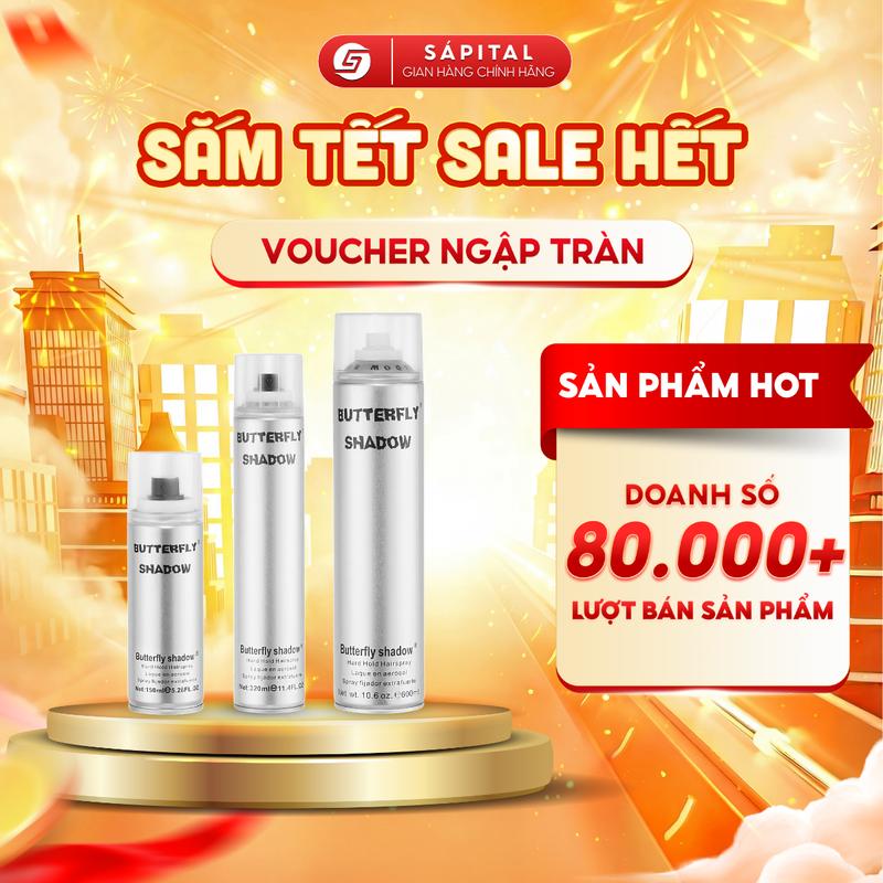   CHÍNH HÃNG  Gôm xịt tóc Butterfly Shadow - GÔM CỨNG dành cho cả nam&nữ Khóa form tóc lên tới 24H 