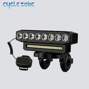 Linterna frontal para bicicleta con bocina, juego de 1, recargable por USB, linterna frontal de bicicleta LED de 5/8 pulgadas con 6 modos, linterna nocturna para bicicleta, accesorios para ciclismo al aire libre