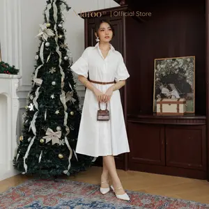 Maroo - Chrissy Puff Dress/ Dress Pesta Putih/ Dress Wanita/ Dress Murah/ Dress Pesta