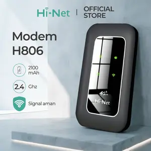 Hi-Net H806 Router Nirkabel 4G LTE Mini Modem 150Mbps WiFi Hitam dengan Baterai 2100mAh & Antena Terintegrasi untuk Sinyal Stabil dan Koneksi 40m