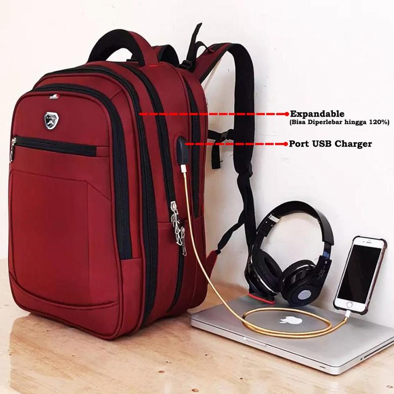 PL POWER Tas Pria Ransel Laptop Import Tas Polo Original Tas Laptop USB Tas Punggung Casual Pria 0