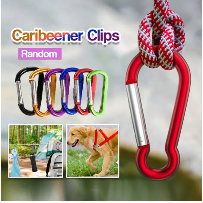 D-Type Carabiner Climbing Locking buckle hanging Alloy backpack buckle Water Bottle Hanging Buckle Hook KeychaI Gantung