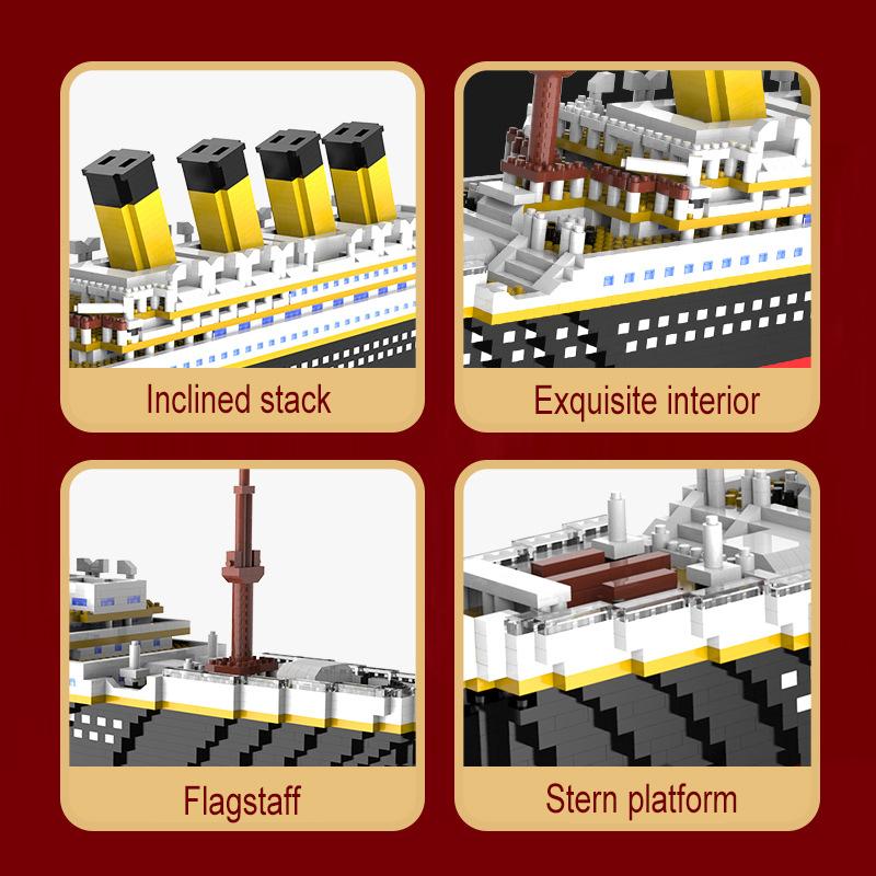 Titanic Building Blocks Assembled Toys Giant Boys and Girls Puzzle Cruise Ship Model Valentine's Day Gift（3688 PCS） 7