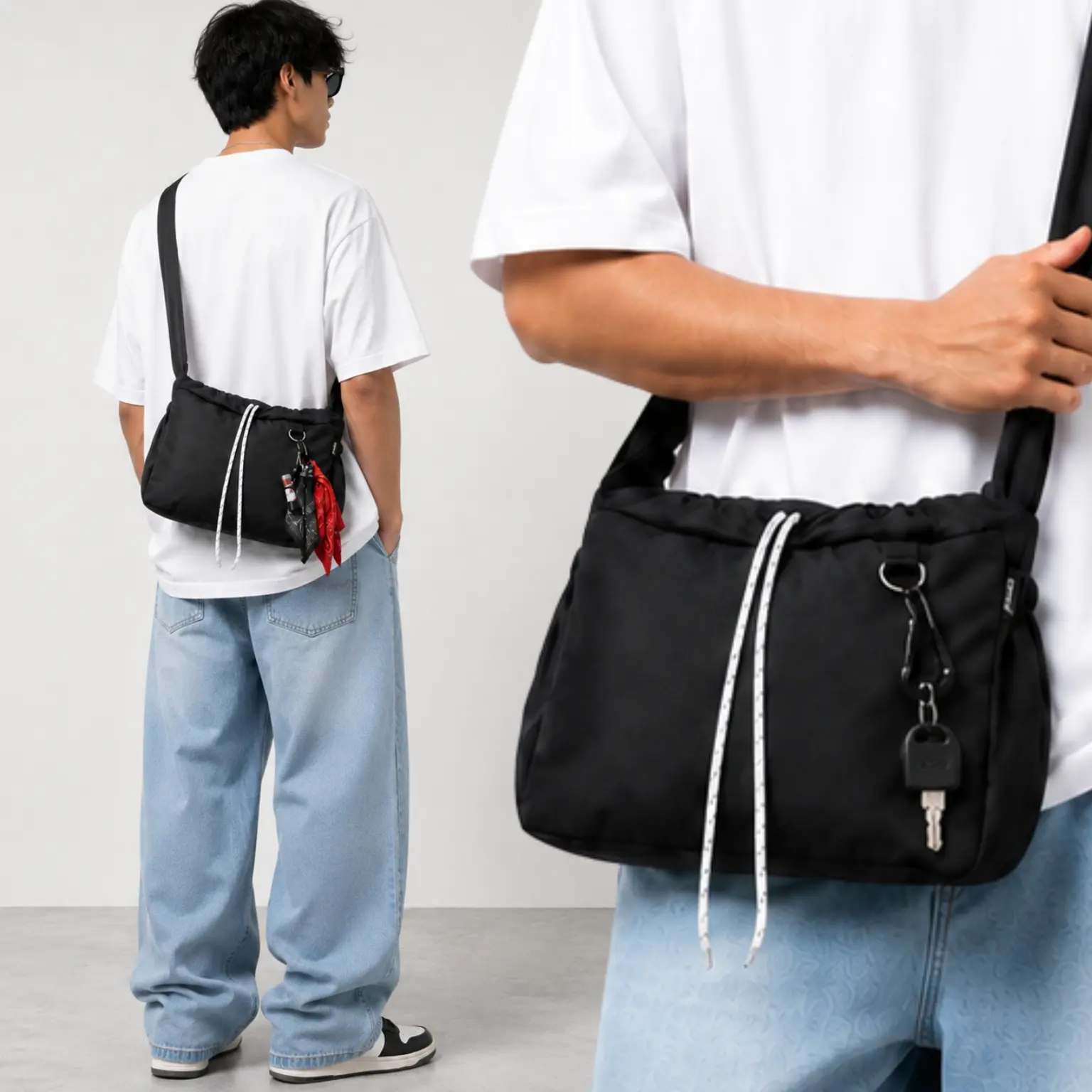 ATRAX - Tas Selempang Crinkle Tahan Air Pria Wanita Foldable Slingbag Serut Parasut Waterproof SAIKYO