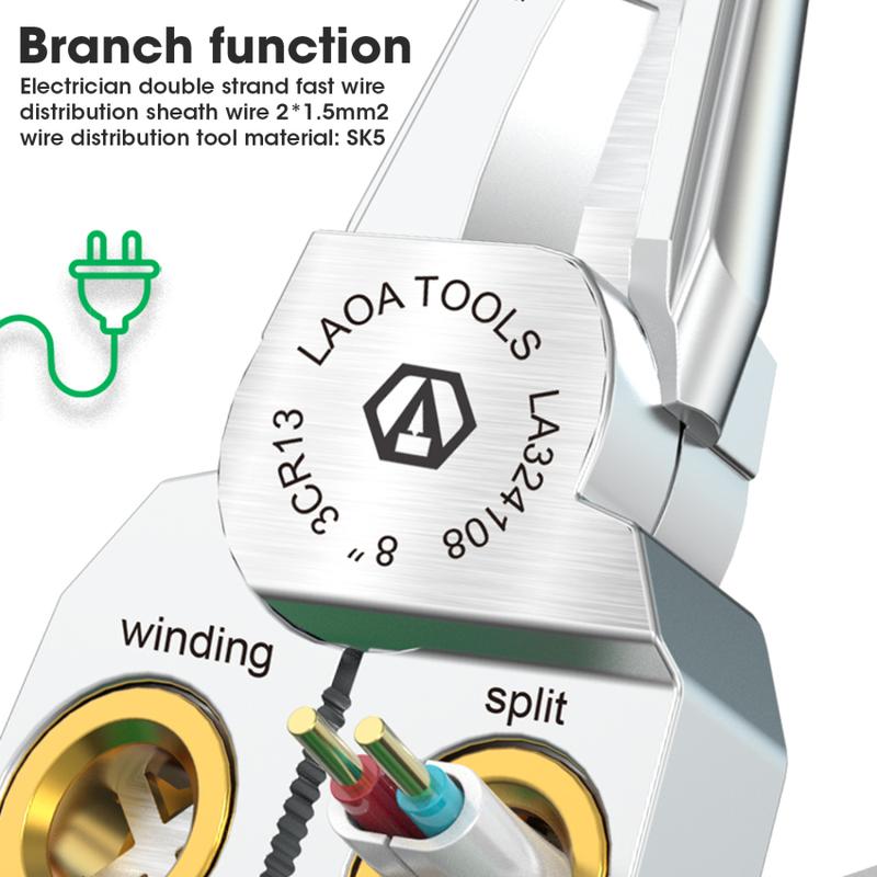 Product Introduction of 8-In-1 Stainless Steel Multifunctional Wire Stripping Pliers for Wire Winding Electrical Measurement and Electricians 34