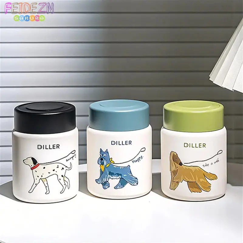 Cốc cách nhiệt mini FEDO Girls Cốc nước hoạt hình dành cho chó Cốc ăn sáng di động bằng thép không gỉ 316 150ml chống rơi, duy trì nhiệt độ Thích hợp để mang theo khi đi du lịch ngoài trời, năm kiểu dáng, chó khác nhau, quà tặng cặp đôi 1