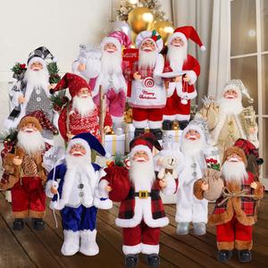 Figura de Santa Claus de 12 pulgadas de pie, Regalo de muñeco de Navidad, Decoración navideña, Adorno festivo para las fiestas