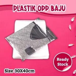 (100 pcs) PLASTIK OPP POLOS BAJU KAOS 30x40 SEAL LEM MURAH