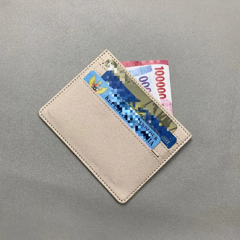 Prade Luxser Dompet Kartu Polos Kulit Mini - 6 Slot Simpan Kartu Sisi Bolak Balik - Unisex - Dompet Elegan untuk Pria Wanita 4