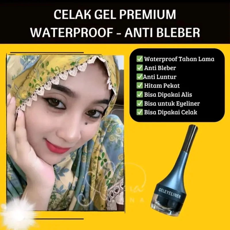 Celak Gel Waterproof - celak anti luntur - celak hitam ready 0