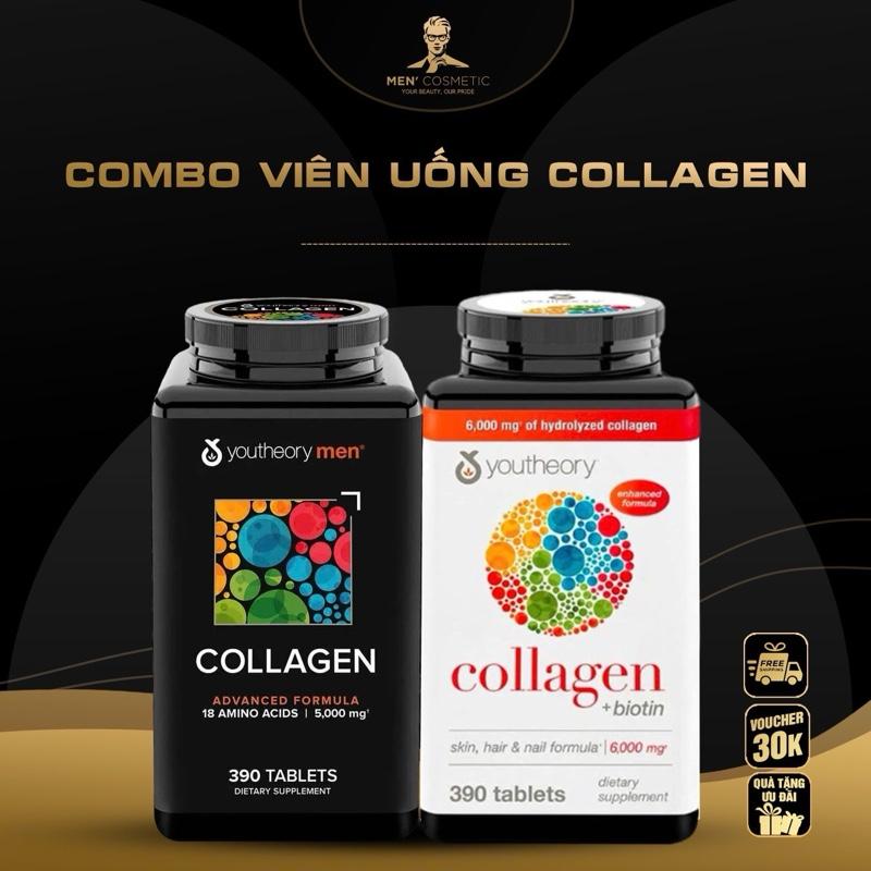 Viên Uống Collagen Type 1,2 & 3 6000mg Youtheory 390 Viên Của Mỹ - Bổ Sung Collagen, Hỗ Trợ Làm Đẹp Da, Tóc, Móng Và Sức Khỏe Xương Khớp