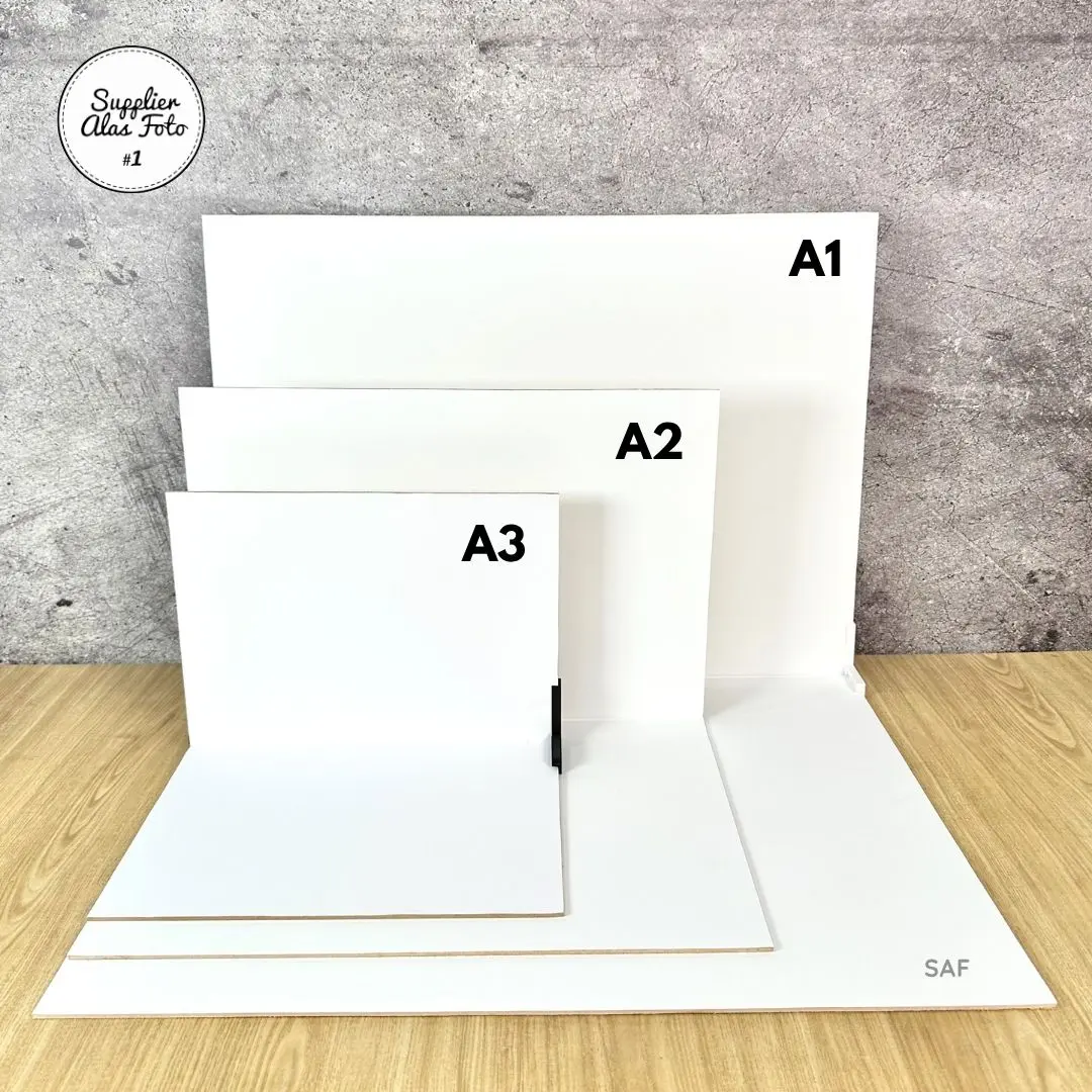 Alas foto lipat PUTIH / HITAM polos - Background backdrop photo waterproof