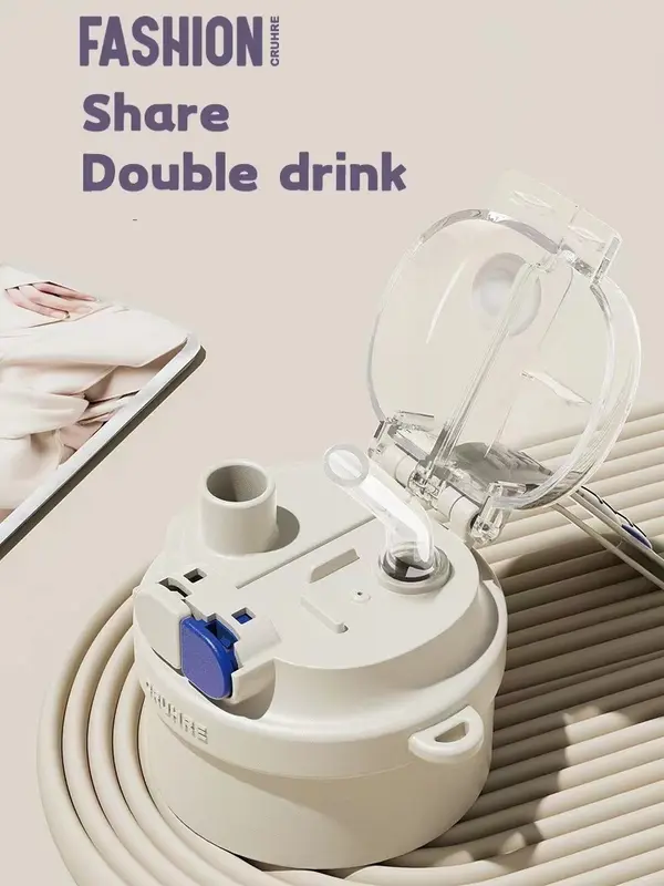 Tumbler lubang ganda, tumbler tahan panas anti rembes, tumbler kopi tumbler lucu botol minum sedotan anak, botol minum anak sekolah, tumbler stainless, tumbler sedotan 520ml 4