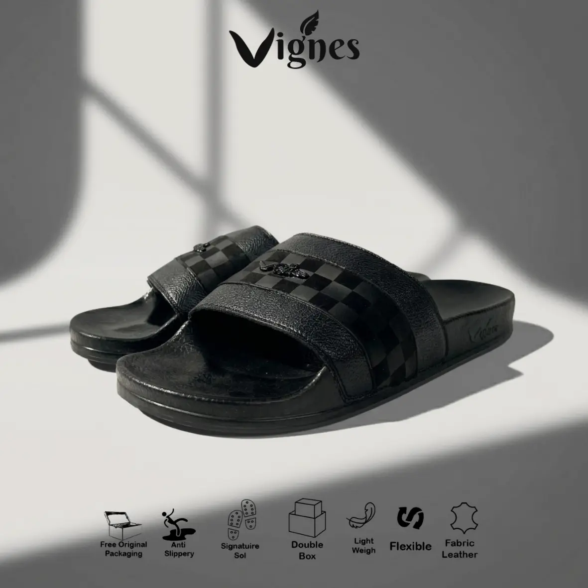 Vignes - Heliant Series Sandal Slop Pria Wanita Sendal Slide Selop Unisex Casual Empuk Ringan Anti Slip Nyaman