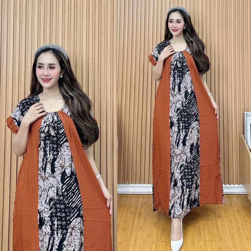 DASTER KEKINIAN TERBARU DASTER FUJI SOPAL KOMBINASI || RAYON SUPER GRADE A ORI || MODEL DEPAN BERKERUT Ruffle Green Tali Bisa Diatur Cuci Kering 2025 3