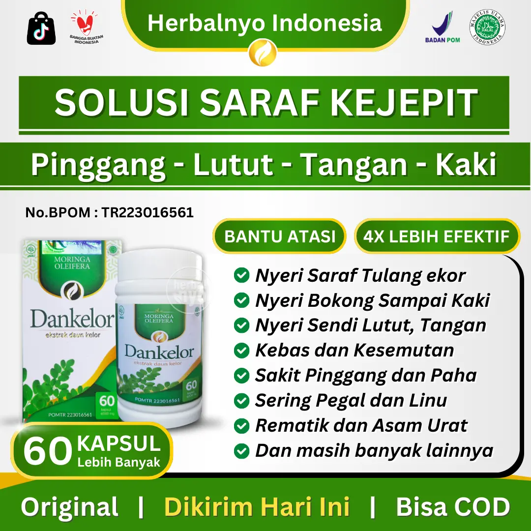 Original Dankelor Suplemen Kesehatan Saraf Kejepit - Nyeri Sendi - Asam Urat - Rematik - Sakit Pinggang - Nyeri Lutut Tangan Pegal Kebas Kesemutan